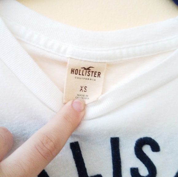 EUC Hollister CA White Embroidered T Shirt Sheer - Picture 3 of 4